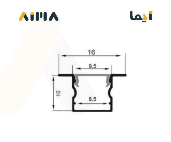صورة نيو باور ألمونيوم بروفايل مخفي جداري سقفي طول 3 متر مقاس 1010